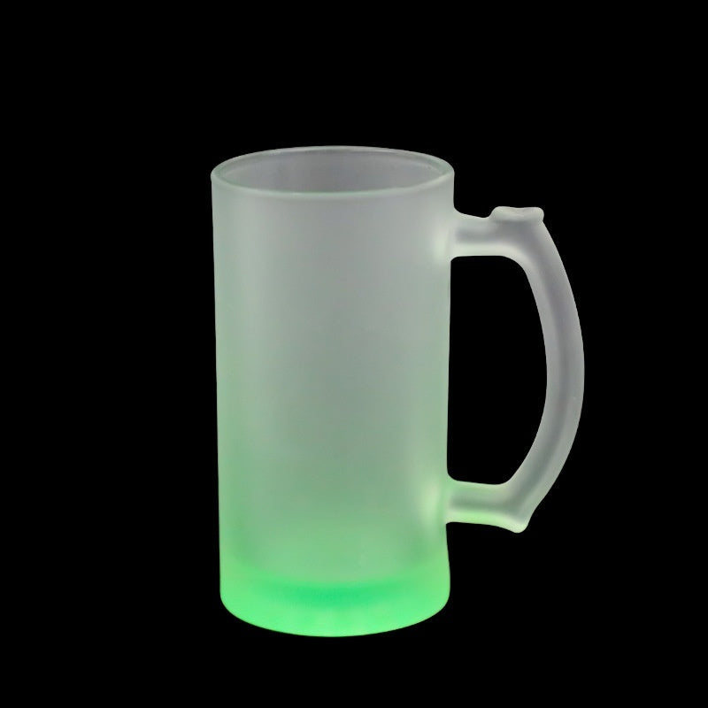 16oz Color Gradient Glass Frosted Hot Gift Cup Glass Cup