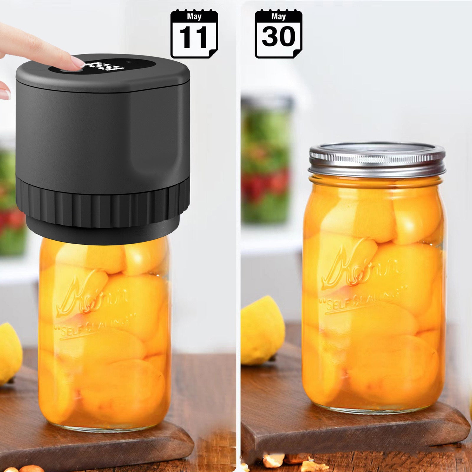 Electric Mason Jar Vacuum Sealer Kit Cordless Automatic Jar Sealer Kit for Food Storage and Fermentation with Wide-Mouth and Regular-Mouth Mason Jar Lids BargainsRule