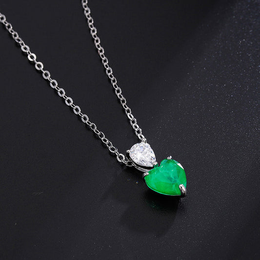 Raiba Emerald Necklace Retro Europe And America