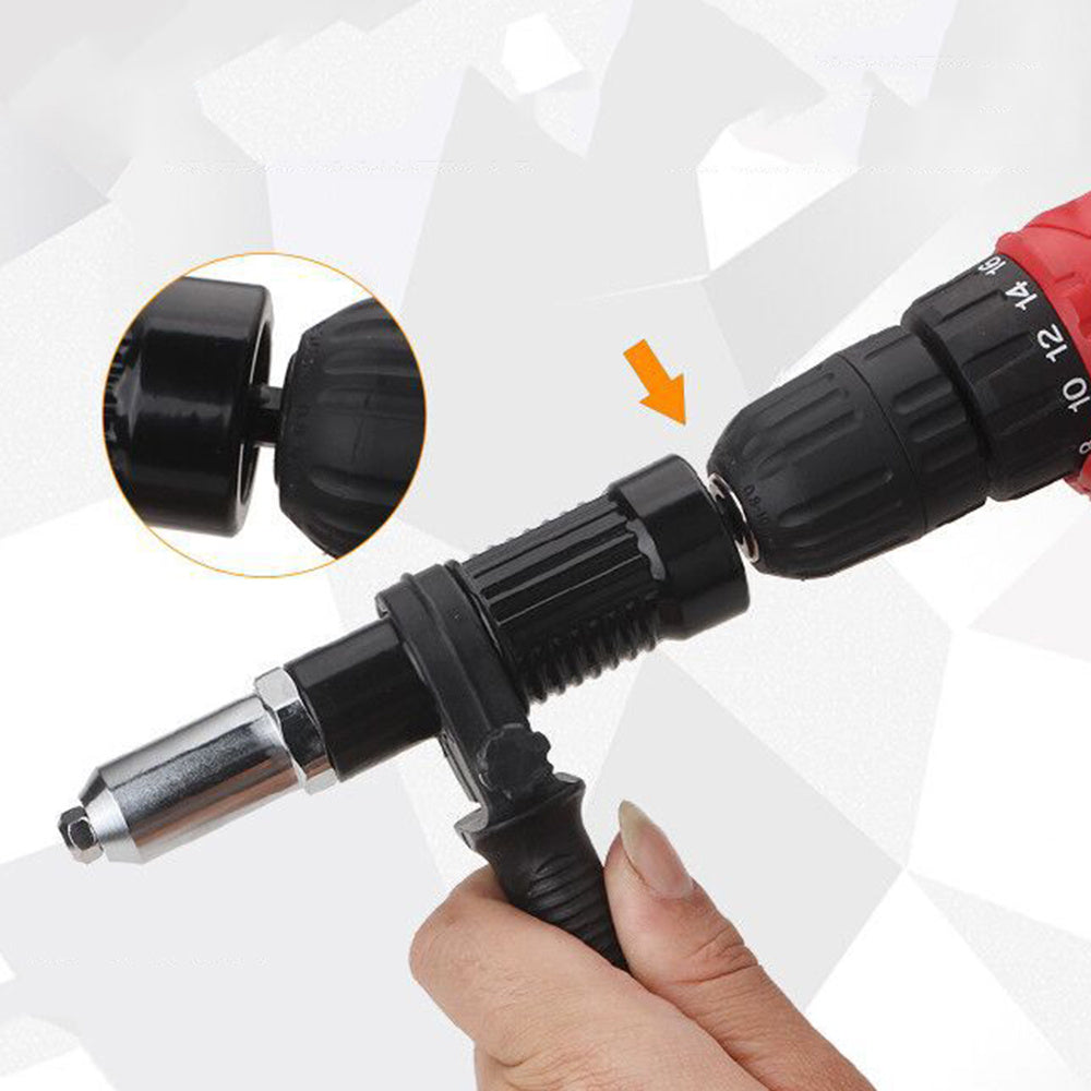 Rivet Gun Adatper Riveter Drill Converter Attachment Electric Power Drill Riveting Hand Tool Kit for Riveting Insert 3/32'' 1/8'' 5/32'' 3/16'' Rivets Nut BargainsRule