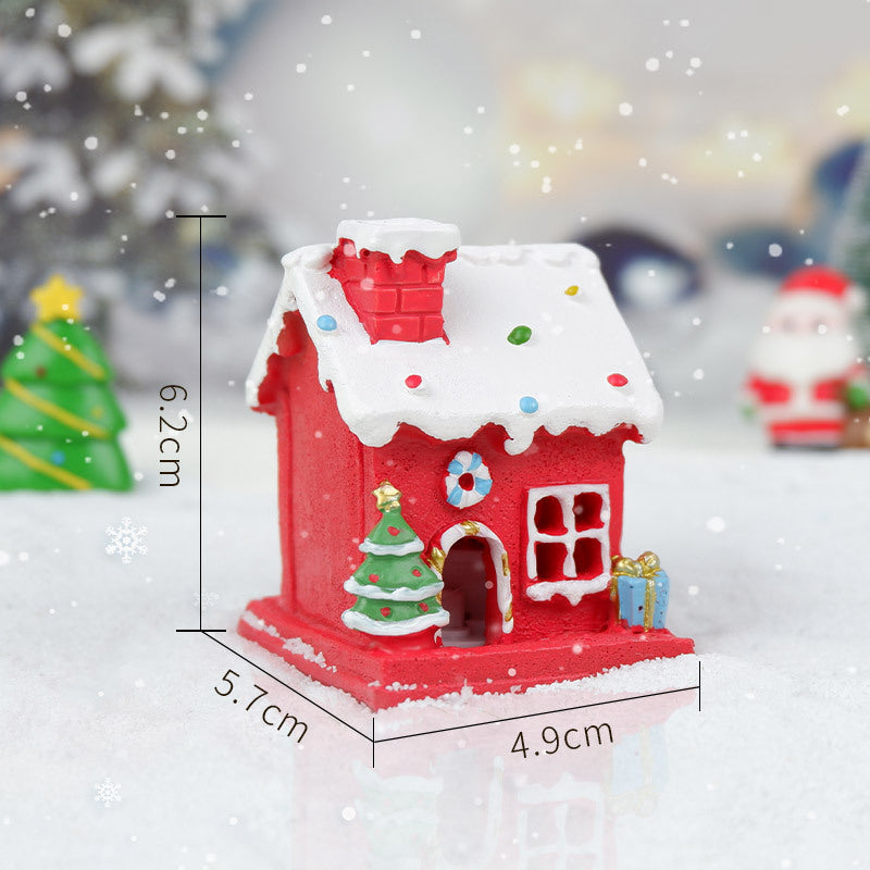 Christmas House Luminous Resin Decorations DIY Micro Decoration Ornaments