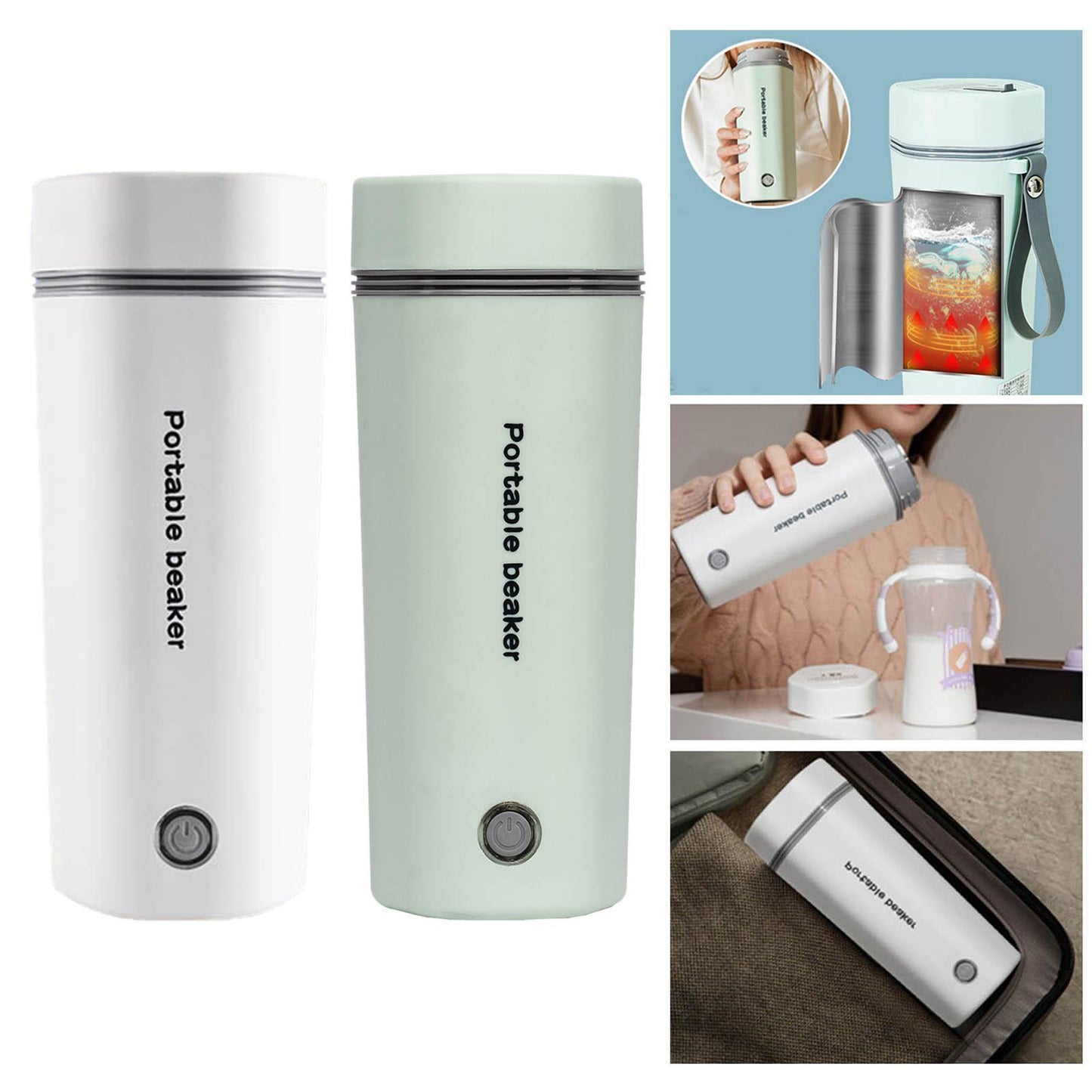 Electric Car Kettle Cup Fast Heating Heater Bottle For Travel Coffee Tea