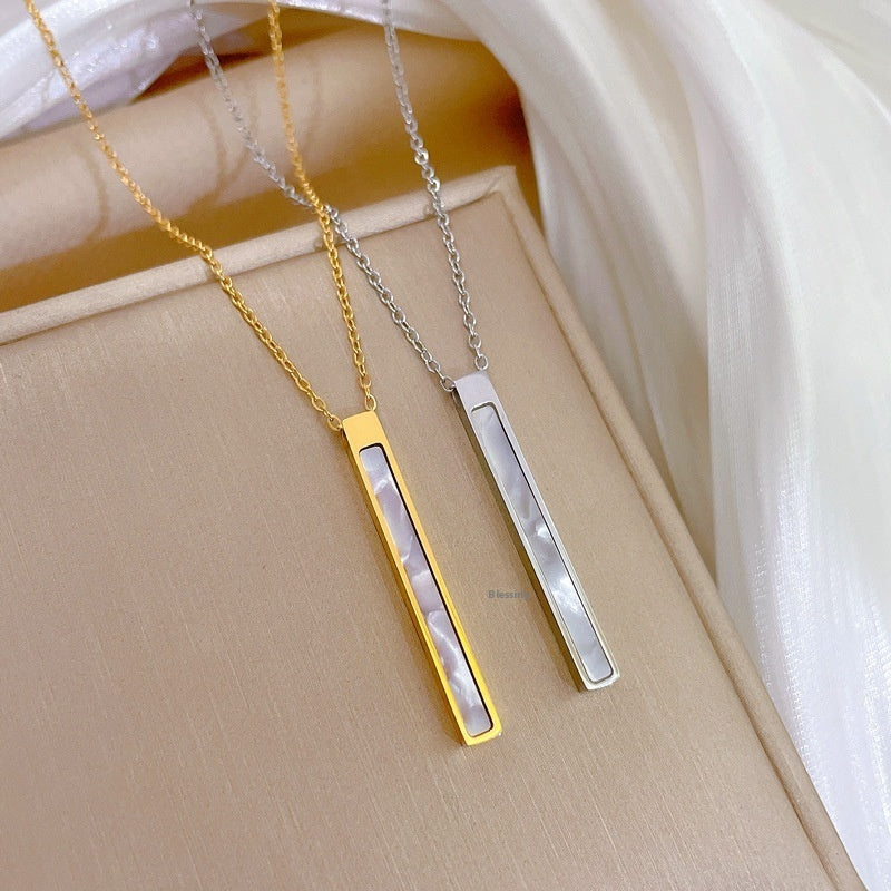 Long Elegant Personality Minimalist Style Stove Real Gold Necklace Female Ins Clavicle Chain