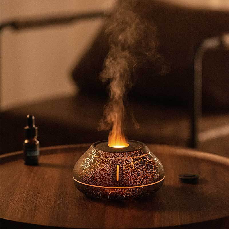 New Humidifier Colorful Simulation Flame Aroma Diffuser Desktop Creativity Humidifier For Home Room BargainsRule