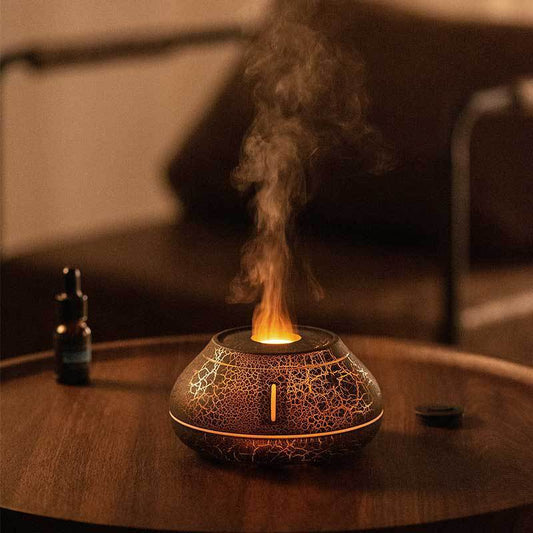 New Humidifier Colorful Simulation Flame Aroma Diffuser Desktop Creativity Humidifier For Home Room BargainsRule