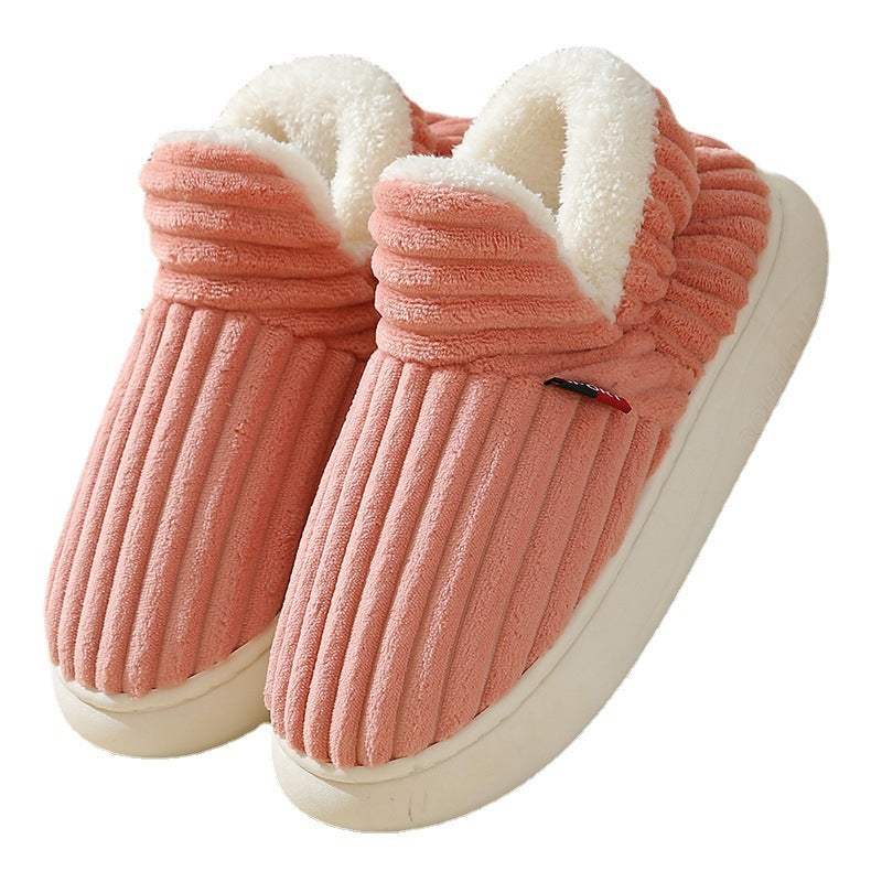 Men Winter New Women Cotton Slippers Outdoor Fashion Couple Slippers Warm Indoor Bedroom Cotton Plush Shoes Fleece Fluffy BargainsRule