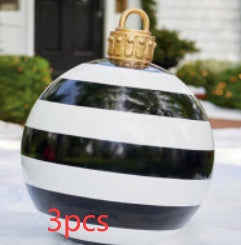 Christmas Ornament Ball Outdoor Pvc 60CM Inflatable Decorated Ball PVC Giant Big Large Balls Xmas Tree Decorations Toy Ball BargainsRule