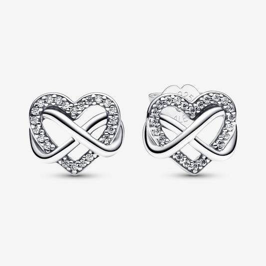 Sterling Silver S925 Heart Shape With Diamond Stud Earrings BargainsRule