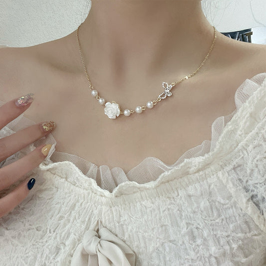 Vintage Rose Flower Necklace Clavicle Chain Necklace BargainsRule