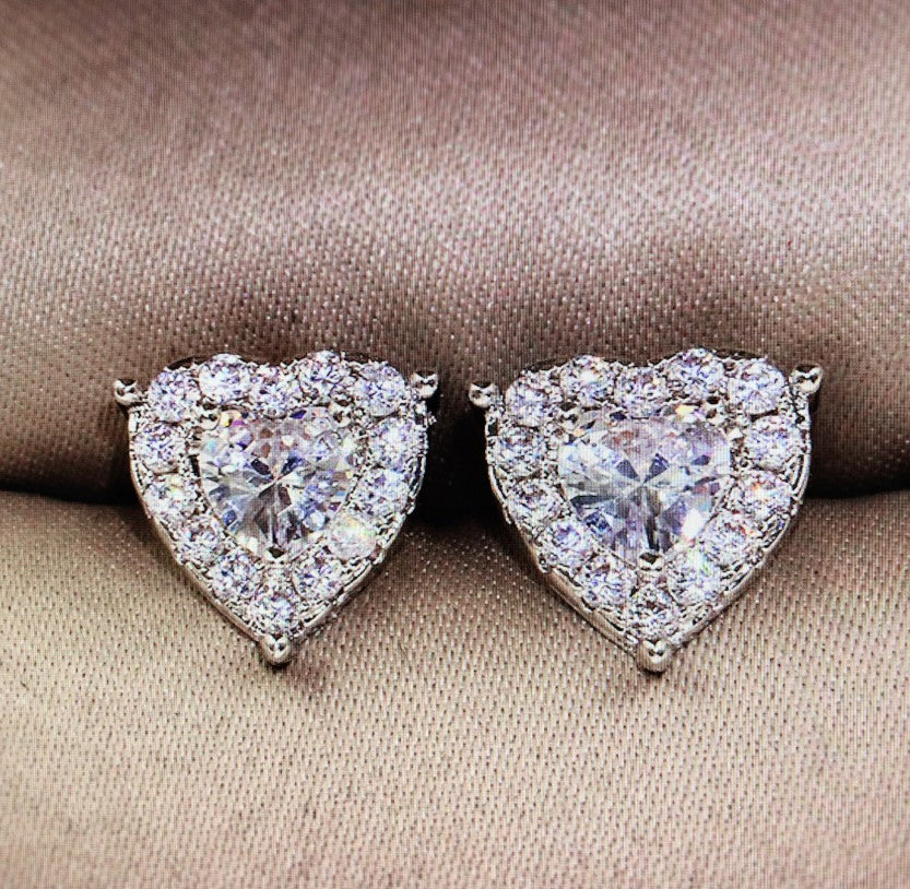 Diamond-inlaid Heart-shaped Temperament Earrings And Earrings Female BargainsRule