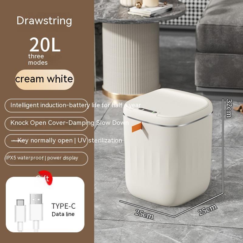 Smart Trash Can With Lid For Bedroom And Living Room Kitchen Storage Box Trash Can Induction Small Car Box Automatic Smart Dustbin Smart Trash Bin BargainsRule