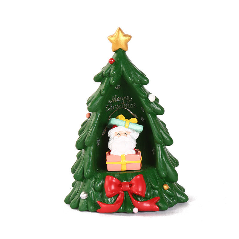 Christmas Tree Luminous Ornaments Scene Layout Decoration Christmas Resin Crafts Valentine Christmas Gifts Christmas Ornaments