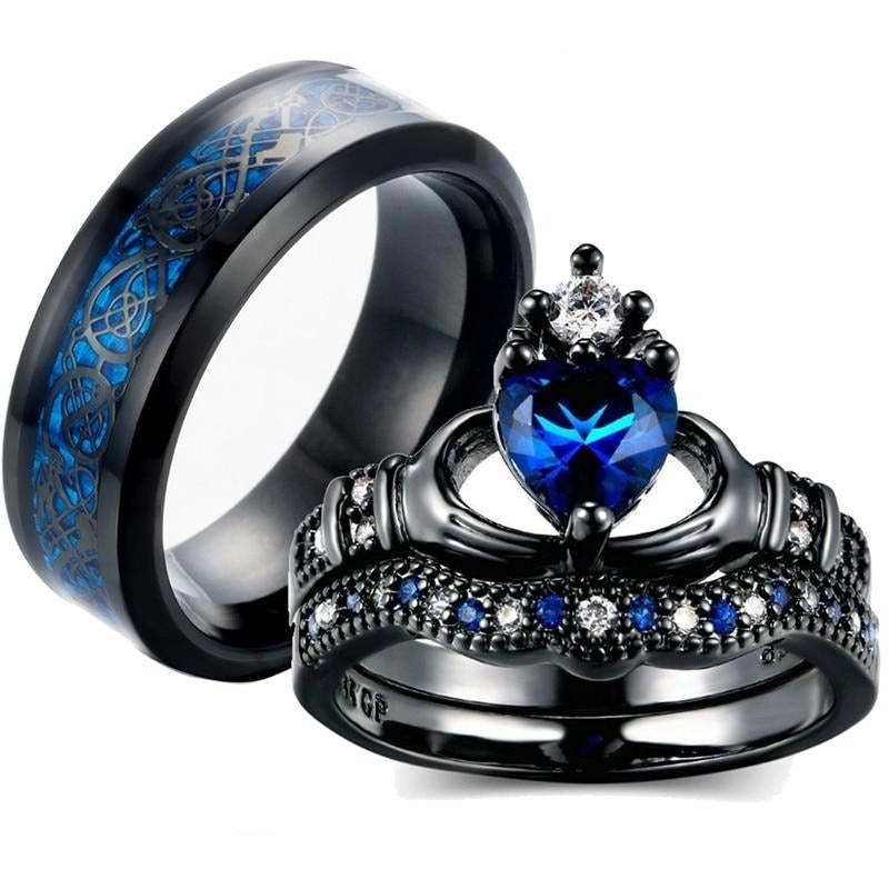 Crown love sapphire female ring BargainsRule