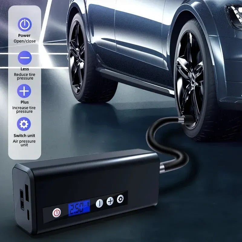 Portable Car Compressor K8 Electric Tire Inflator Air Injector 4000mAh For Car Motorcycle Bicycle Tires Balls BargainsRule