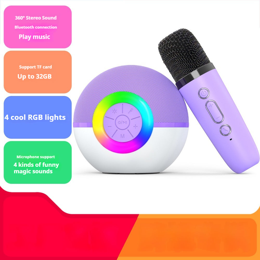 Bluetooth Children's Karaoke Machine Audio Microphone Stereo Plug-in TF Card