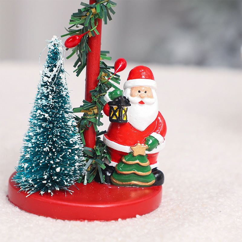 Christmas Decorations Desktop Resin Christmas Tree Elderly Candlestick