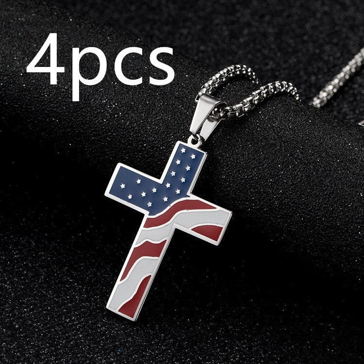 Flag Cross Necklace BargainsRule