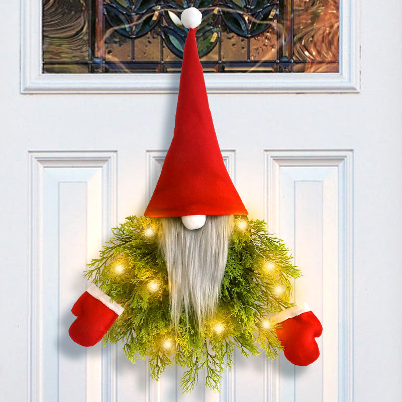 Luminous Faceless Old Man Christmas Garland Creative Door Hanging