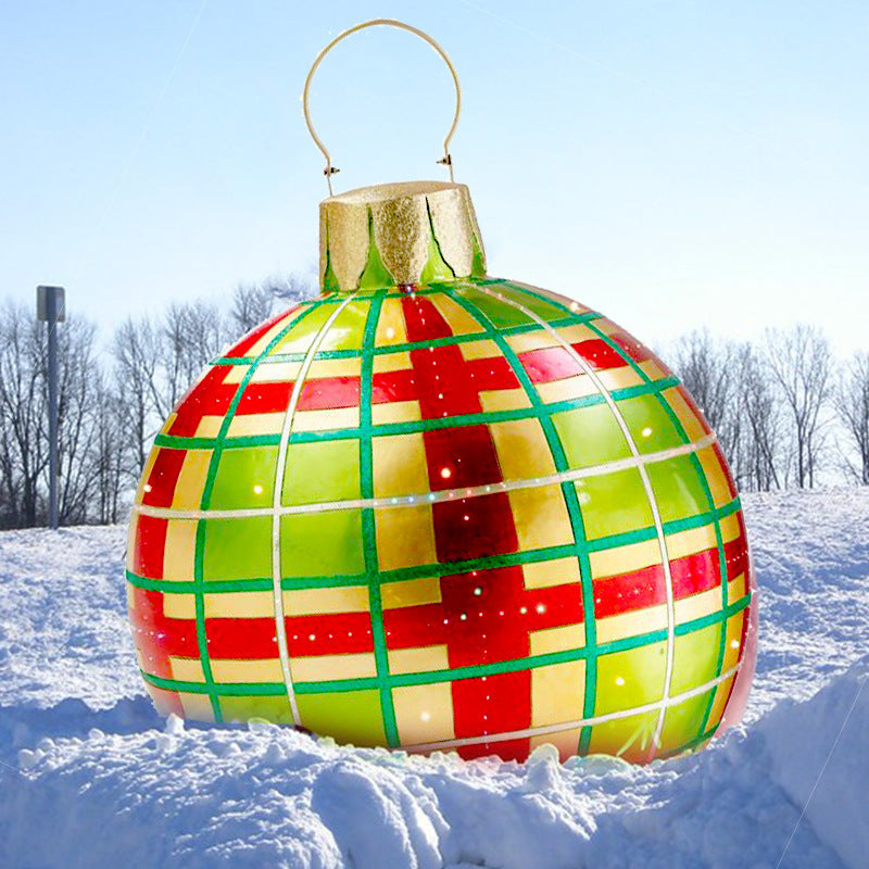 Christmas Ornament Ball Outdoor Pvc 60CM Inflatable Decorated Ball PVC Giant Big Large Balls Xmas Tree Decorations Toy Ball BargainsRule