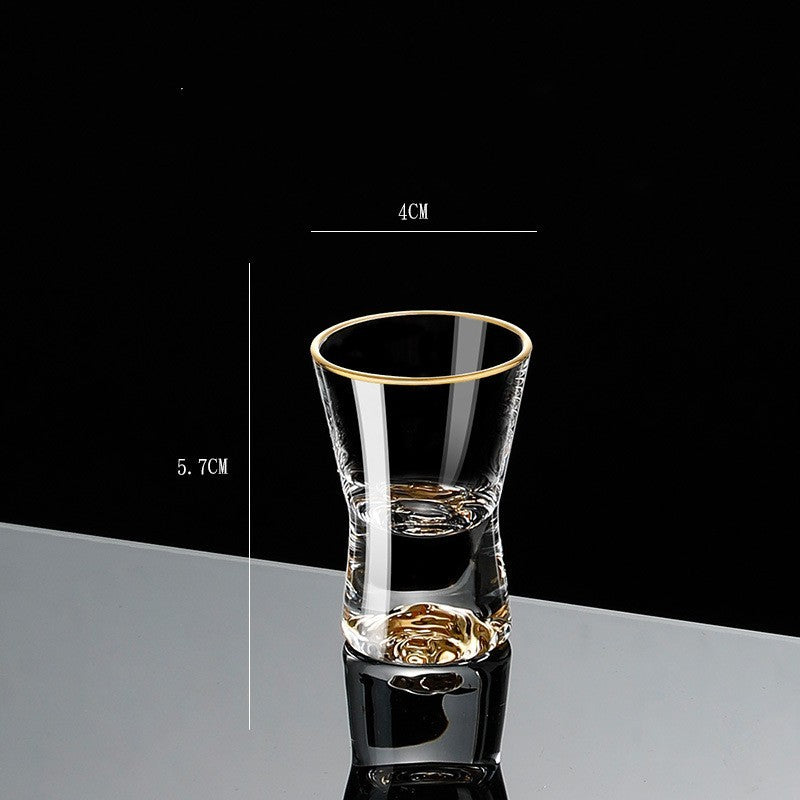 Small Crystal Glass One-shot Cup Divider Gold Foil Liquor Cup BargainsRule