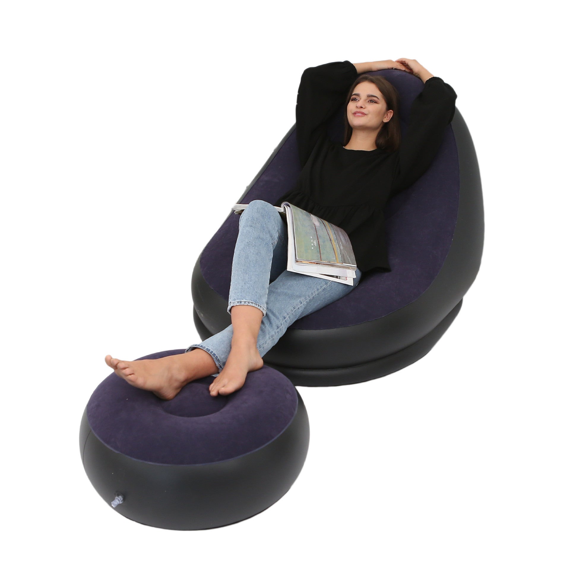 Thicker Inflatable Sofa Lazy Sofa Band Footstool BargainsRule