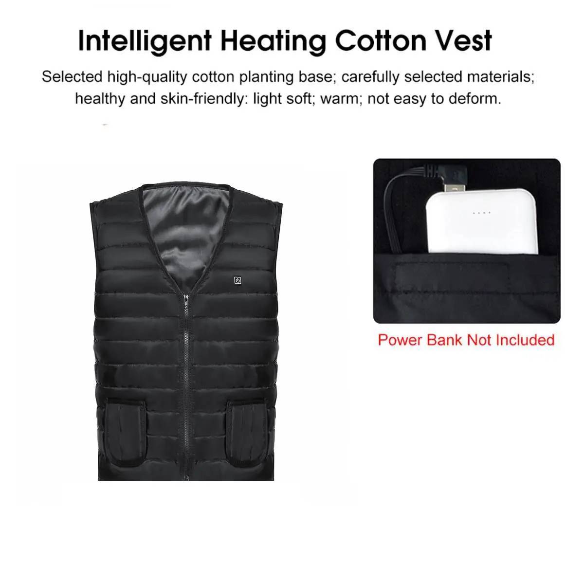 Heated Vest For Men & Women, Smart Heated Jacket, Battery Not Included BargainsRule