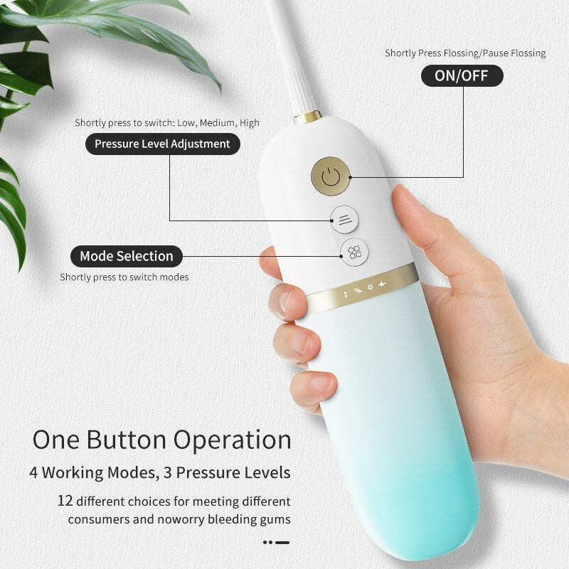 200ml Portable Flosser IPX7 Waterproof Electric Flosser USB Rechargeable Water Dental Picks With 4PCS Nozzle