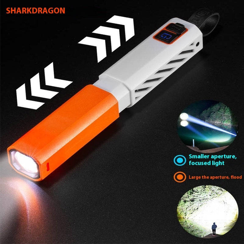 Type-C Rechargeable Outdoor Zoom Portable White Laser Flashlight