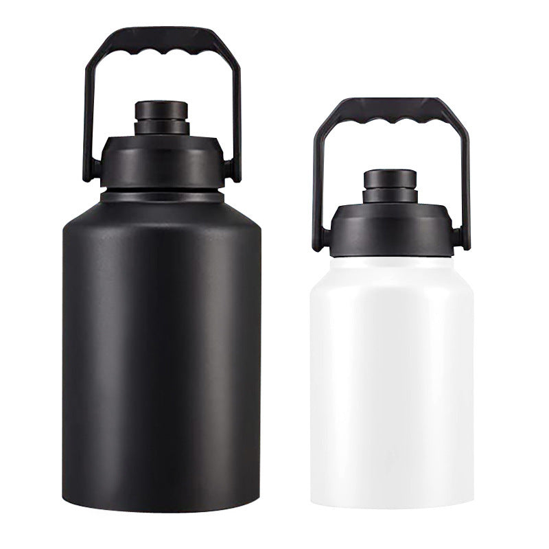 Large Capacity Sports Outdoor Handheld Double Deck Stainless Steel Kettle BargainsRule