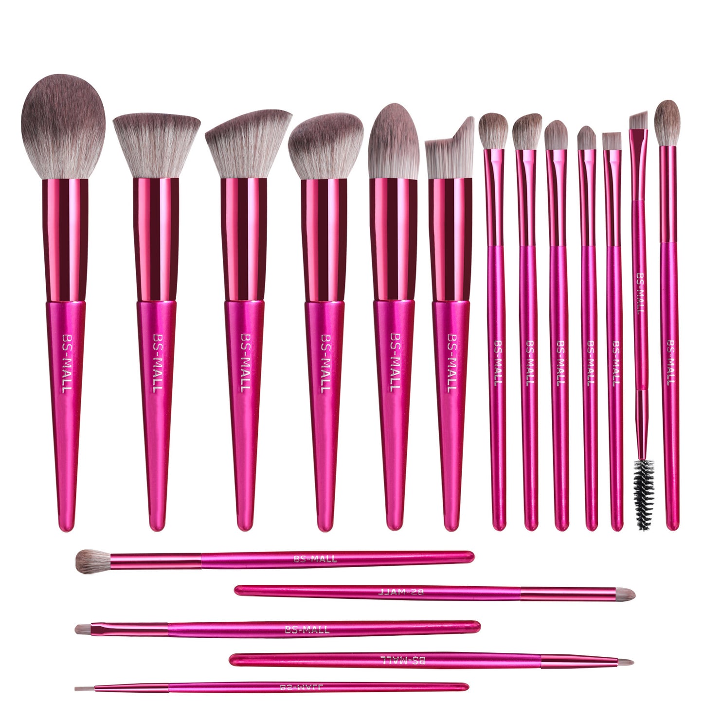 18 Brilliant Red Makeup Brushes Suit In Stock Logo-free Beauty Tools Long Handle Makeup Brushes BargainsRule