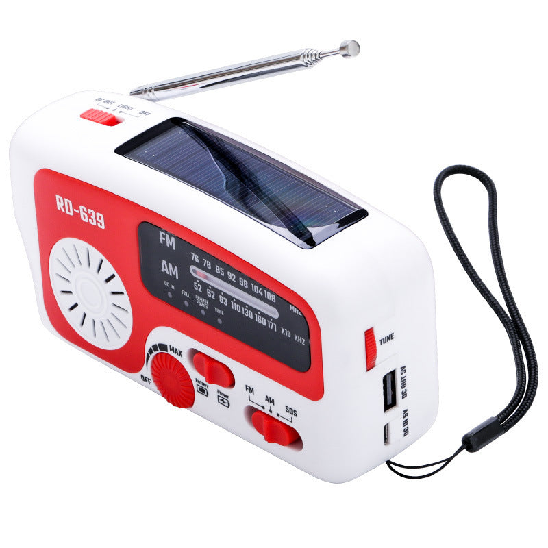 Solar Hand Crank Generator With Flashlight Function