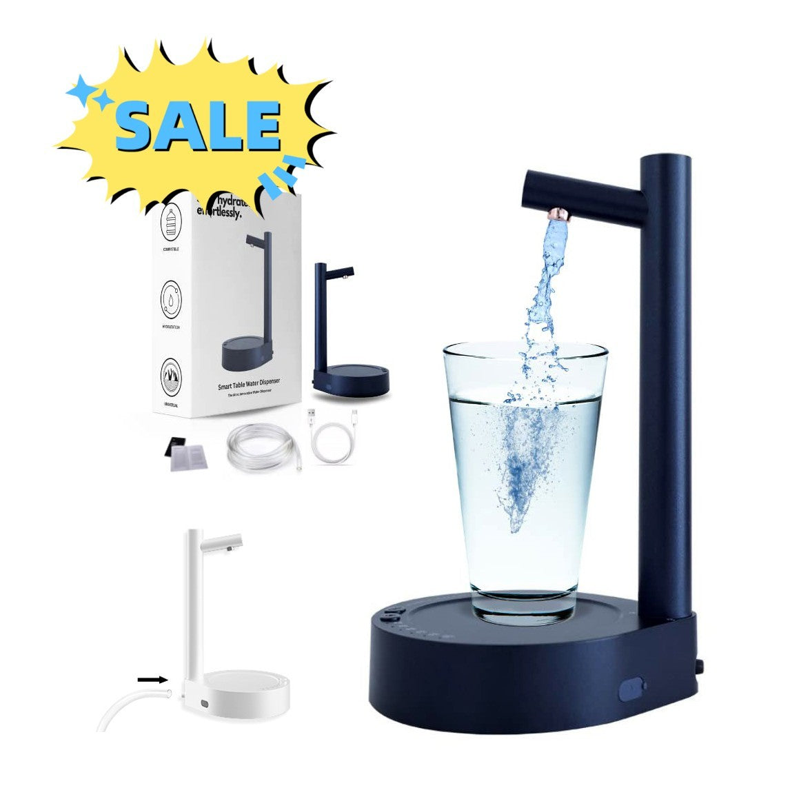 Desk Dispenser Electric Water Gallon Automatic Water Bottle Dispenser Rechargeable Water Dispenser BargainsRule