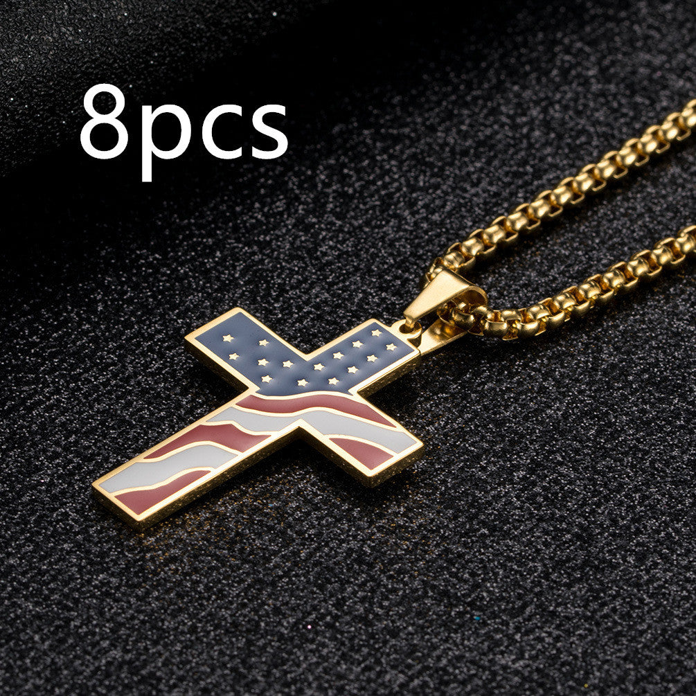 Flag Cross Necklace BargainsRule