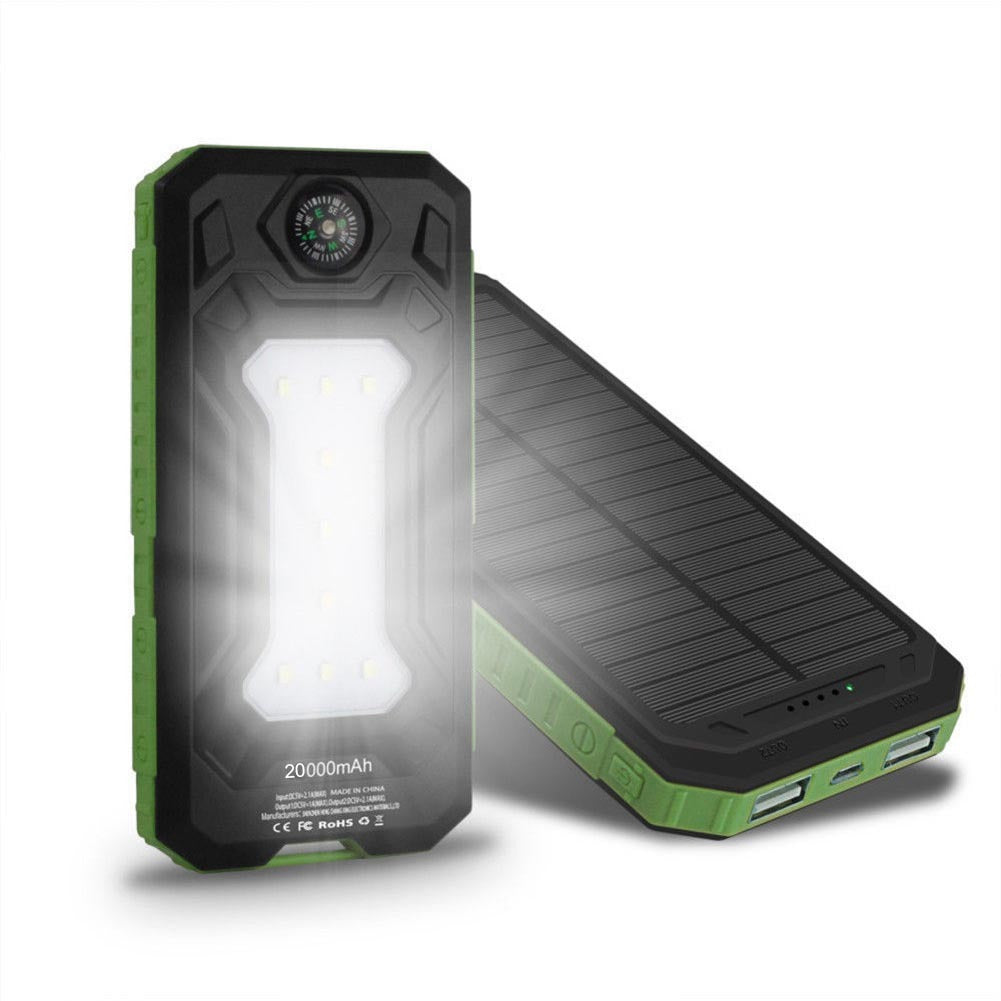 20000mAh Outdoor Camping Light  Thin Large Capacity Solar Power Bank