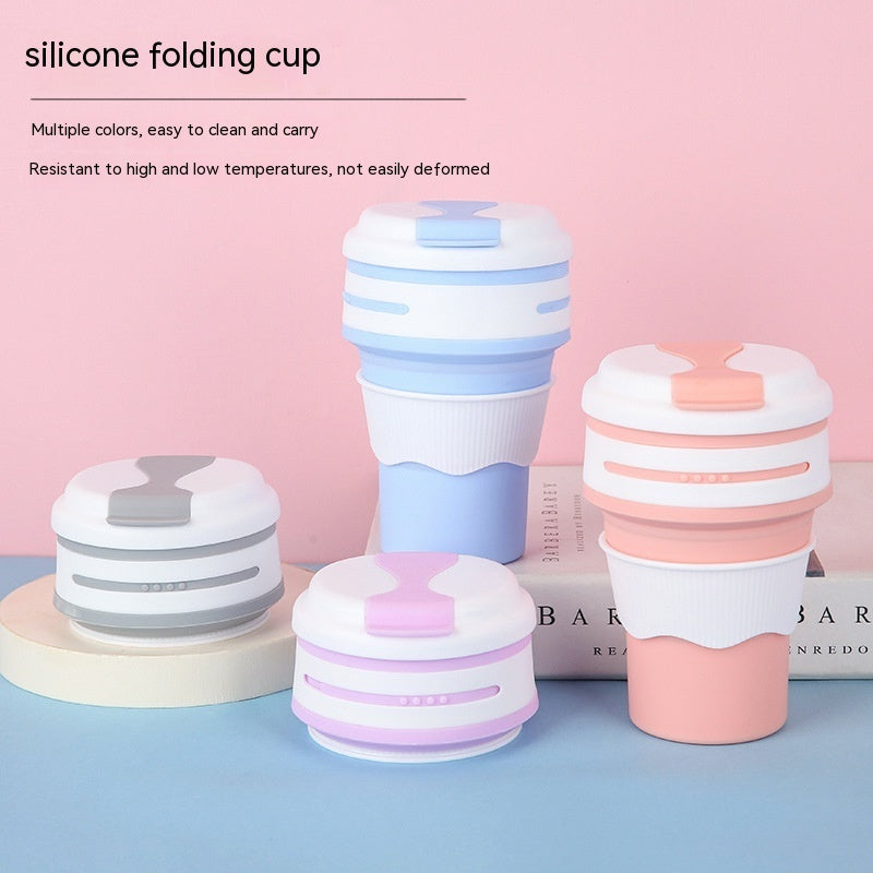 Outdoor Travel Portable Silicone For Water Folding Coffee Cup Water Bottle