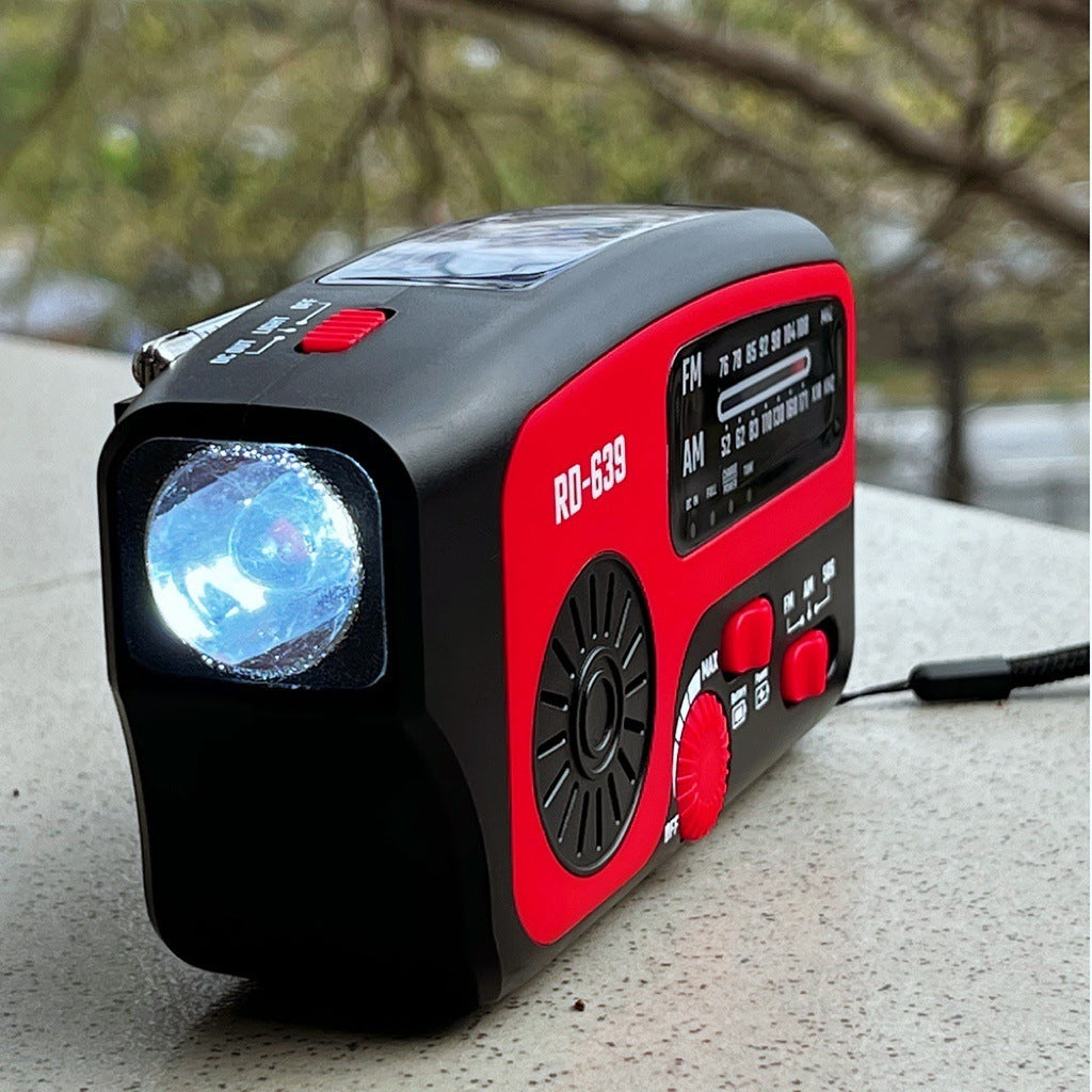 Solar Hand Crank Generator With Flashlight Function