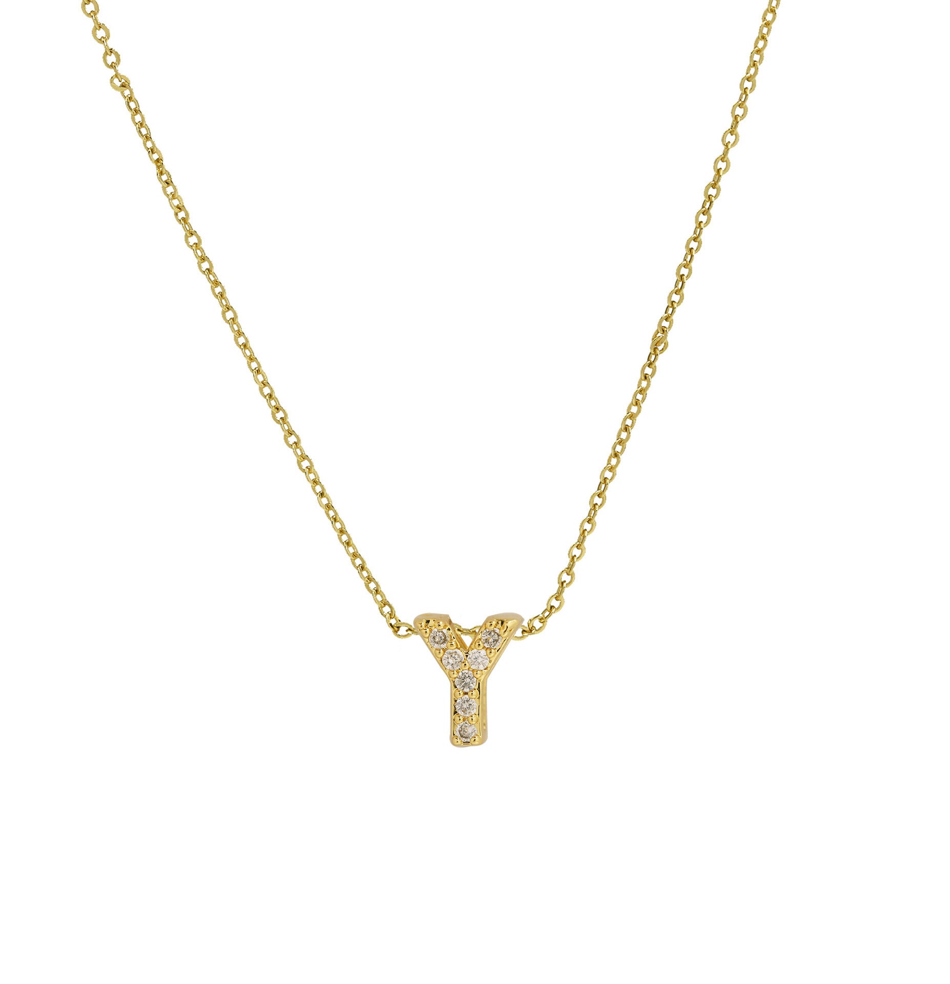 Gold Micro Inlaid With Diamond All-match Classic 26 English Letters Necklace Pendant BargainsRule