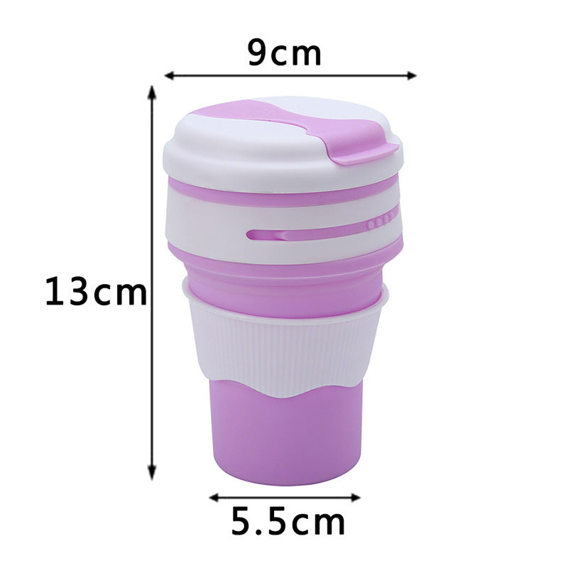 Outdoor Travel Portable Silicone For Water Folding Coffee Cup Water Bottle