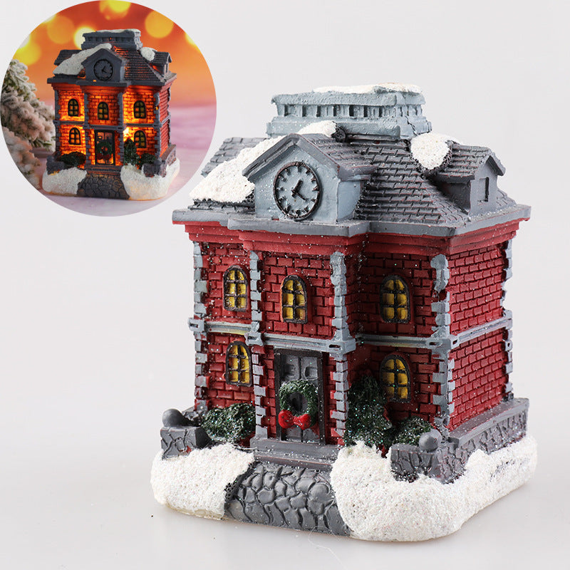 Christmas Decorations Resin Small House Micro Landscape Ornaments