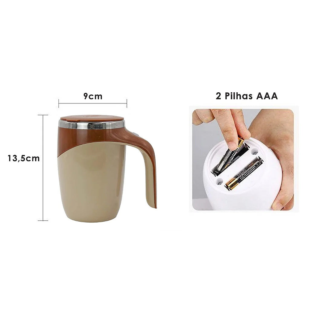 Thermal Mug With Lid 380ml Battery Mixer